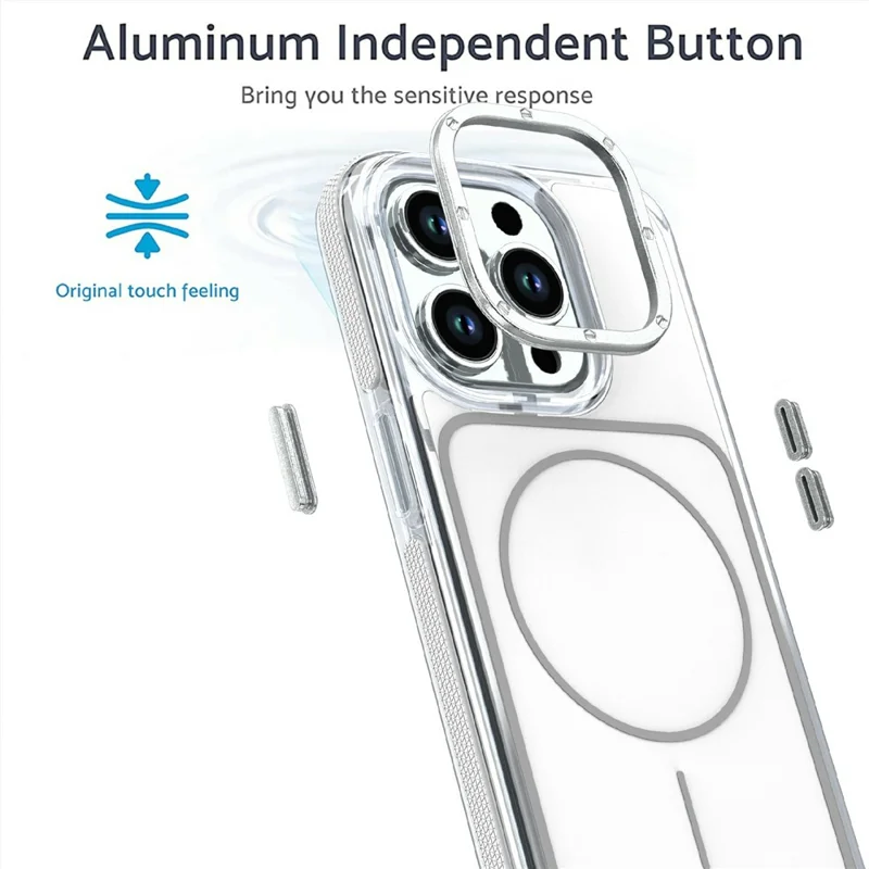 For iPhone 13 Pro Max Magnetic Case Dual Color Shockproof TPU PC Phone Cover Compatible with MagSafe - White