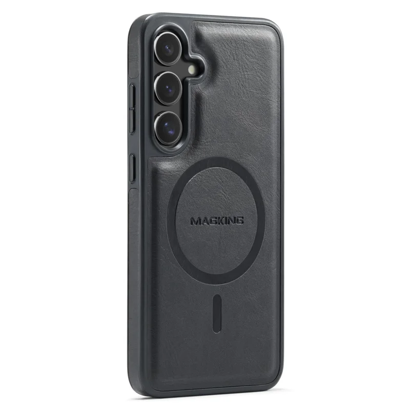 MAGKING K1 Series For Samsung Galaxy S26+ Magnetic Case PC + TPU + PU Leather Phone Cover - Black