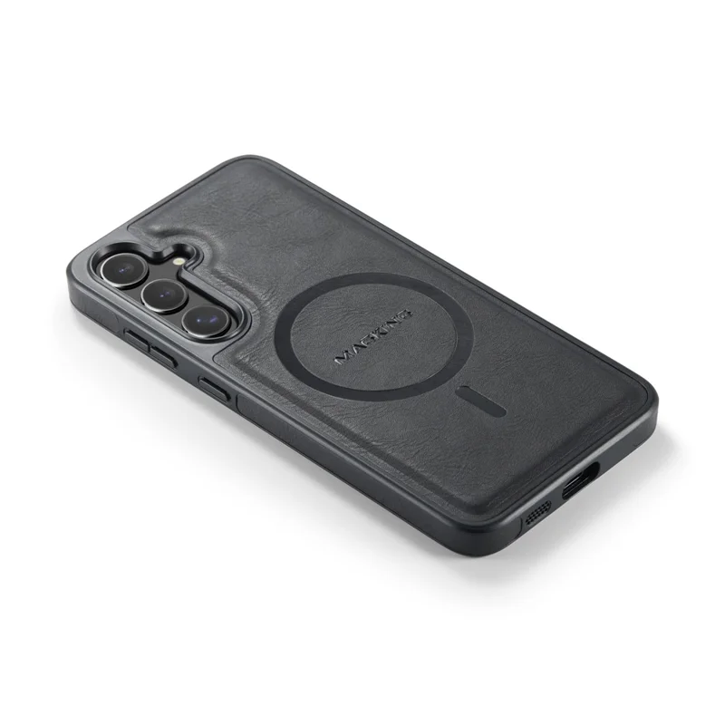 MAGKING K1 Series For Samsung Galaxy S26+ Magnetic Case PC + TPU + PU Leather Phone Cover - Black
