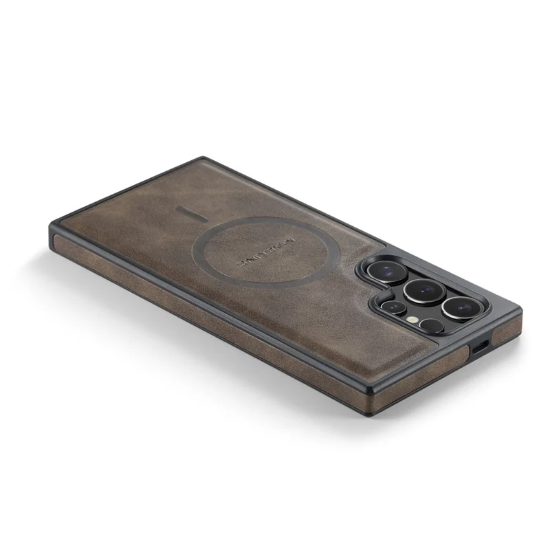 MAGKING K1 Series For Samsung Galaxy S26 Ultra Magnetic Case PC + TPU + PU Leather Phone Cover - Coffee