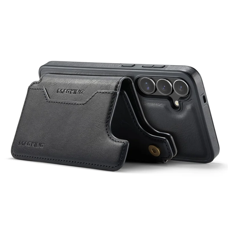 MAGKING K3 Series For Samsung Galaxy S26+ Magnetic Case Detachable Wallet PC + TPU + PU Phone Cover - Black