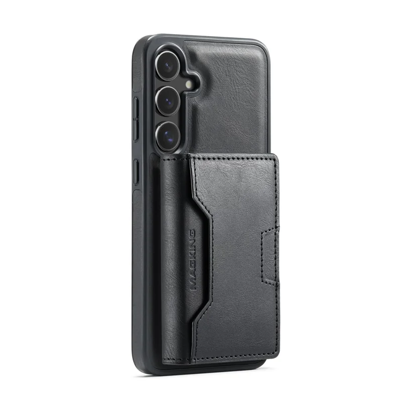 MAGKING K4 Series For Samsung Galaxy S26+ Magnetic Case Detachable Wallet PU TPU PC Phone Cover - Black
