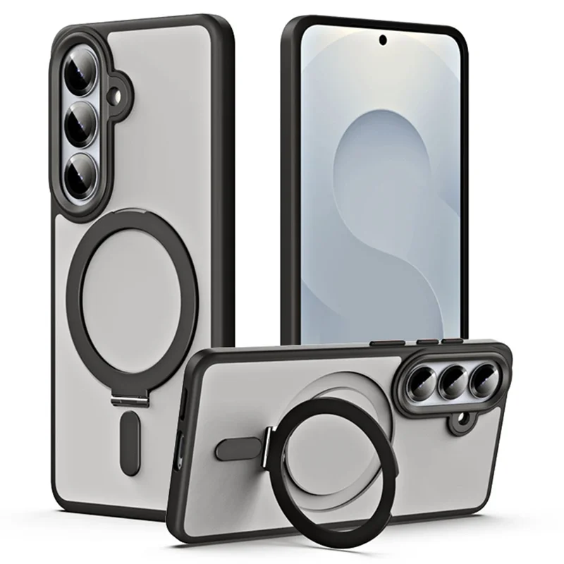 Coque pour Samsung Galaxy S26+ - TPU + Acrylique avec Support Magnétique Caché - Noir