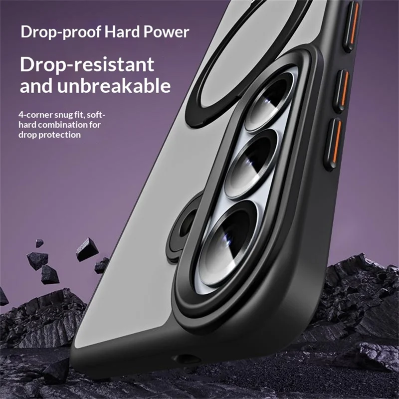 Coque pour Samsung Galaxy S26+ - TPU + Acrylique avec Support Magnétique Caché - Noir