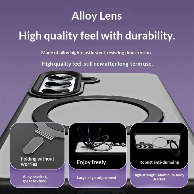 Coque pour Samsung Galaxy S26+ - TPU + Acrylique avec Support Magnétique Caché - Noir