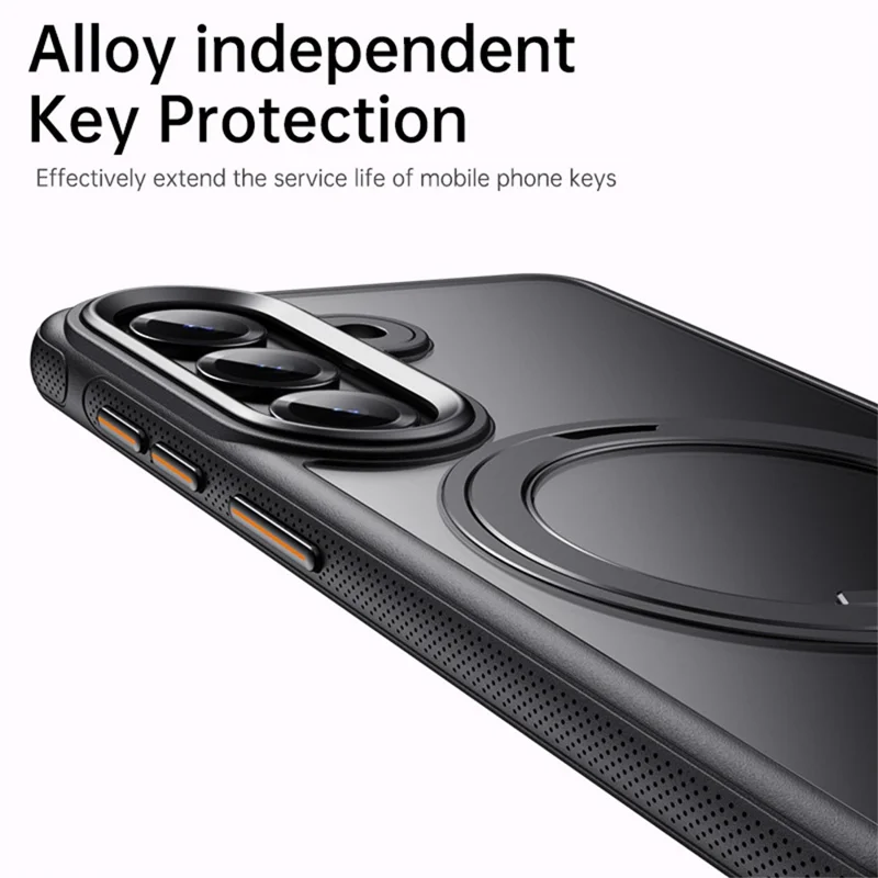 For Samsung Galaxy S26 Magnetic Case Kickstand TPU PC Phone Back Cover - Black