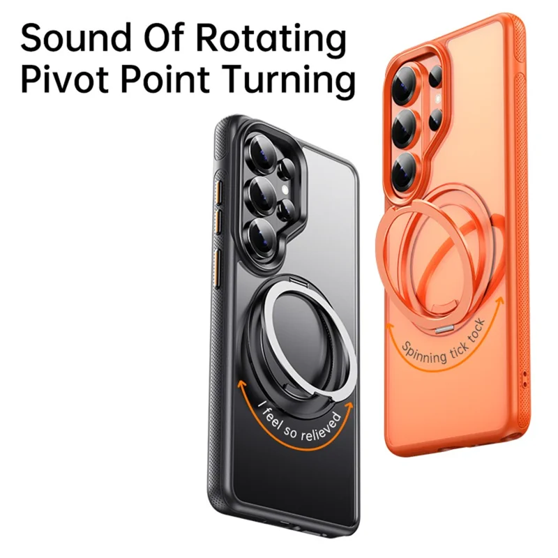 For Samsung Galaxy S26 Ultra Magnetic Case Kickstand TPU PC Phone Back Cover - Black