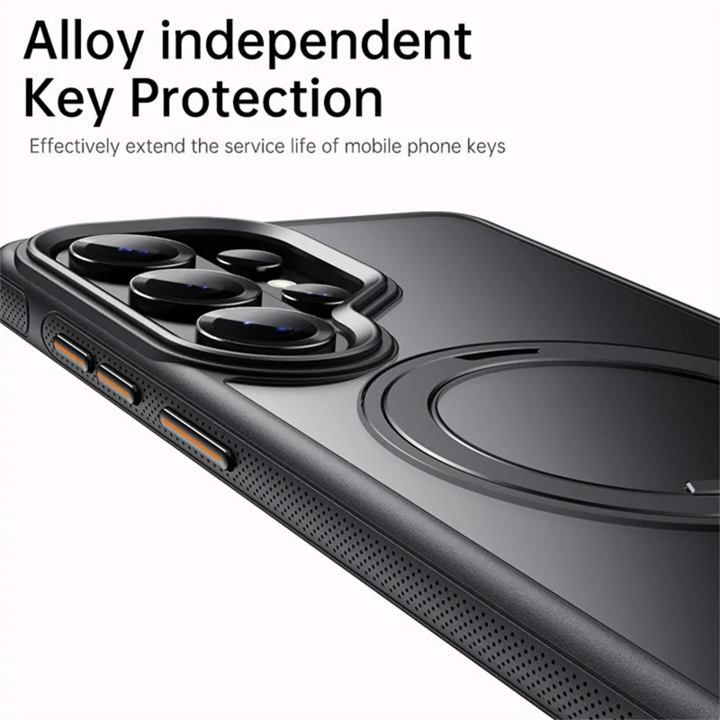 For Samsung Galaxy S26 Ultra Magnetic Case Kickstand TPU PC Phone Back Cover - Black