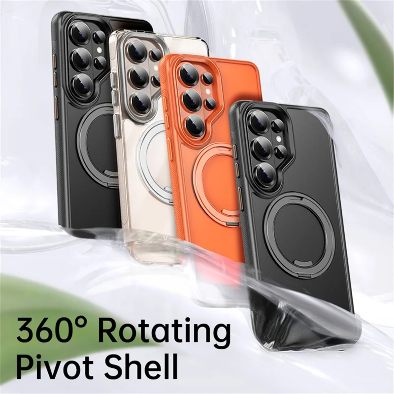 For Samsung Galaxy S26 Ultra Magnetic Case Kickstand TPU PC Phone Back Cover - Orange