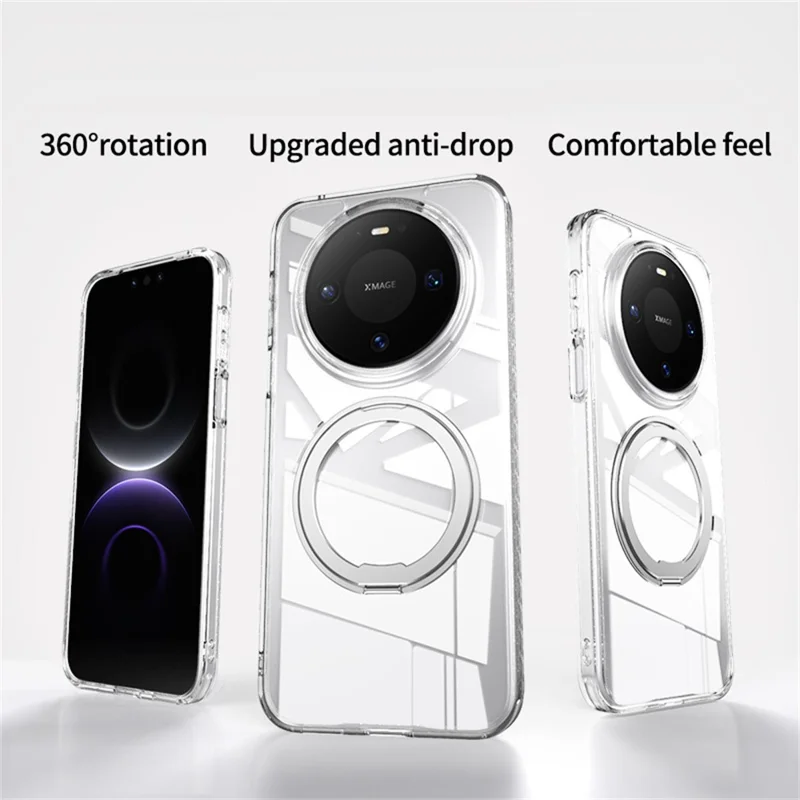 For Huawei Mate 80 / Mate 80 Pro Magnetisk Case TPU + Akryl + Metal Ståstand Matte Telefondæksel