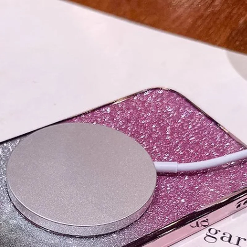 For Samsung Galaxy A17 5G  /  4G Magnetic Case Electroplated Gradient Glitter TPU Phone Cover - Rose Gold