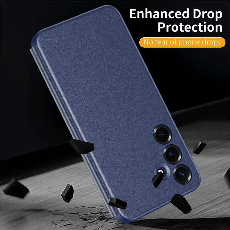 For Samsung Galaxy S24 Case Smart View Window Leather Phone Cover - Sapphire