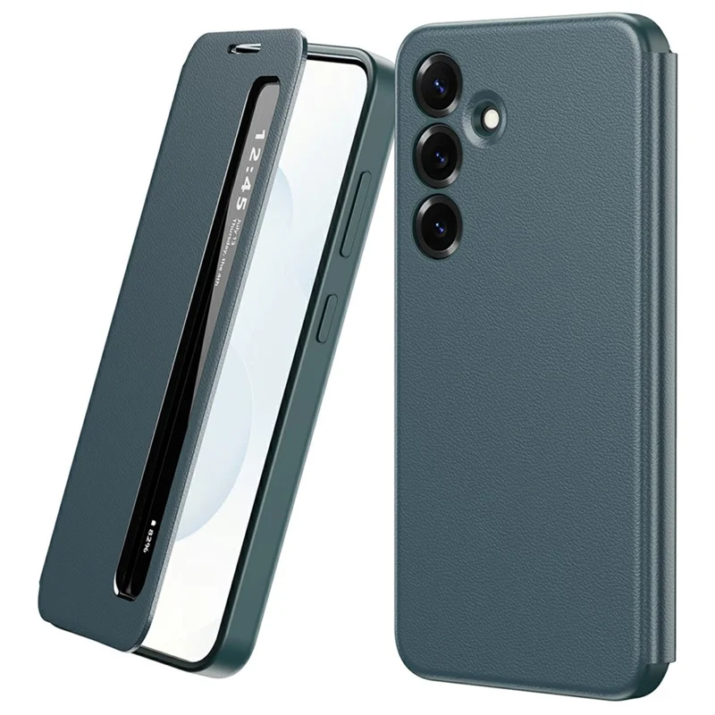 For Samsung Galaxy A16 4G / 5G Case Smart View Window Leather Phone Cover - Green