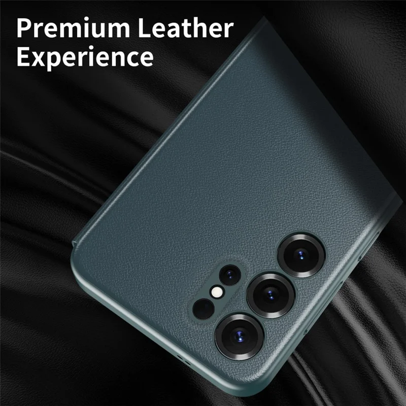 Étui pour Samsung Galaxy S22 Ultra 5G avec fenêtre d'affichage intelligente, housse en cuir - Vert