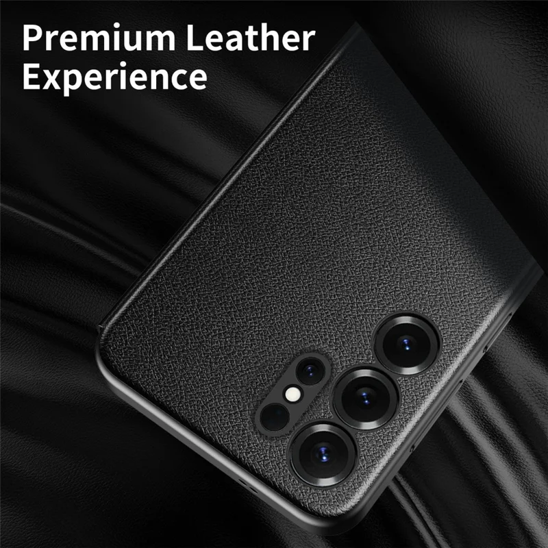 Capa de Telemóvel em Pele com Janela Inteligente para Samsung Galaxy S25 Ultra - Preto