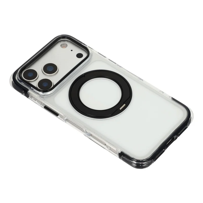 X-LEVEL для iPhone 17 Pro магнитный чехол с поворотной подставкой PC + TPU антиударный чехол с воздушной подушкой — черный