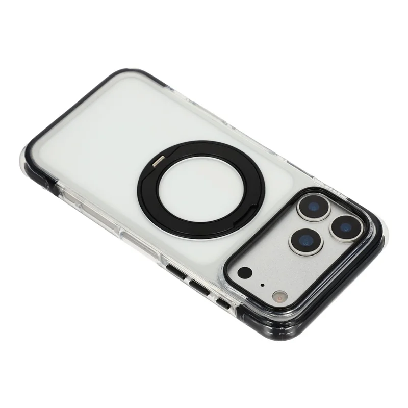 X-LEVEL для iPhone 17 Pro магнитный чехол с поворотной подставкой PC + TPU антиударный чехол с воздушной подушкой — черный