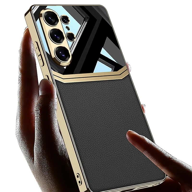 GKK Pour Samsung Galaxy S26 Ultra Coque Cadre Électrodéposé en TPU PC PU - Noir