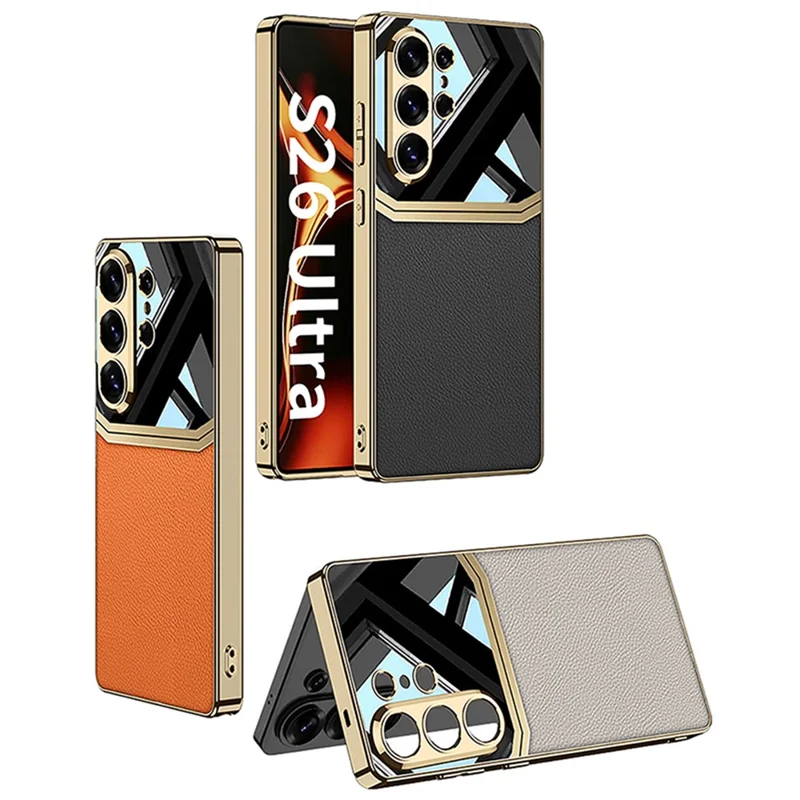 GKK Pour Samsung Galaxy S26 Ultra Coque Cadre Électrodéposé en TPU PC PU - Noir