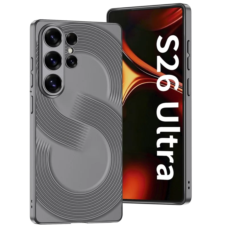 GKK Coque pour Samsung Galaxy S26 Ultra Coque arrière rigide en PC ultra fine avec design en forme de S - Gris