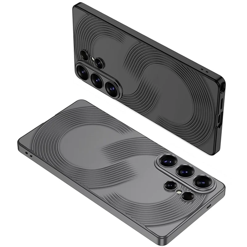 GKK Coque pour Samsung Galaxy S26 Ultra Coque arrière rigide en PC ultra fine avec design en forme de S - Gris