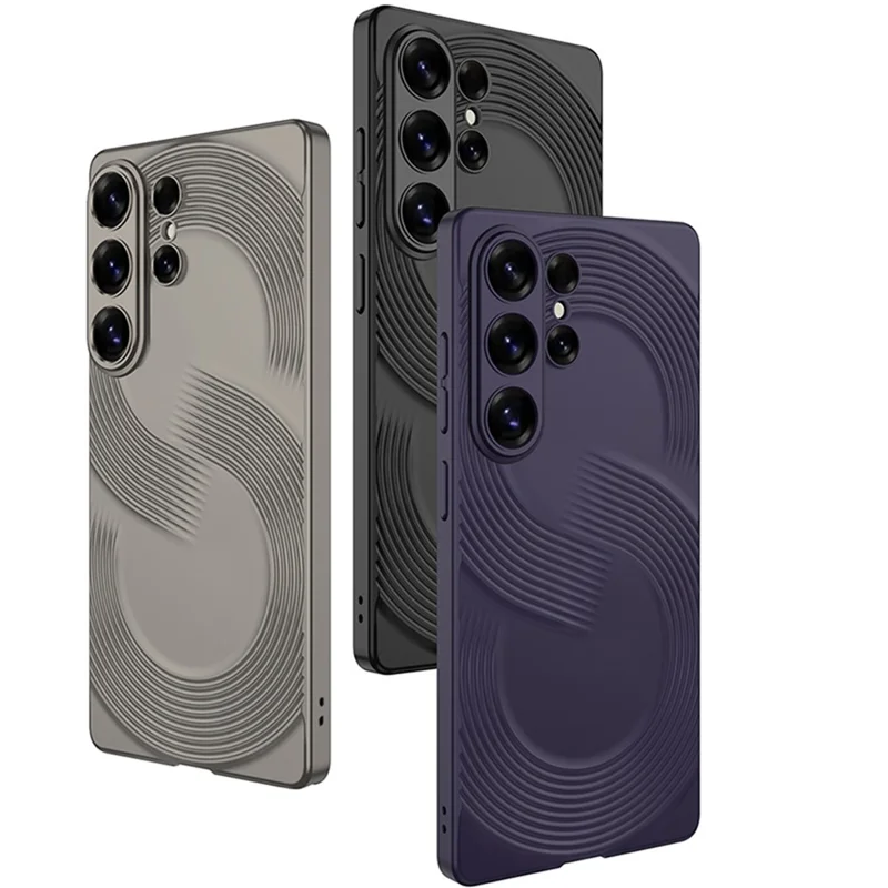 GKK Coque pour Samsung Galaxy S26 Ultra Coque arrière rigide en PC ultra fine avec design en forme de S - Gris