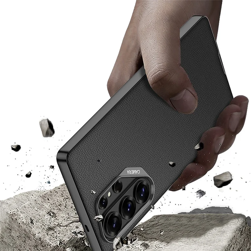 GKK Étui pour Samsung Galaxy S26 Ultra Étui arrière hybride en cuir PU Toucher peau - Noir