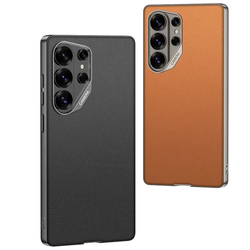 GKK Étui pour Samsung Galaxy S26 Ultra Étui arrière hybride en cuir PU Toucher peau - Noir