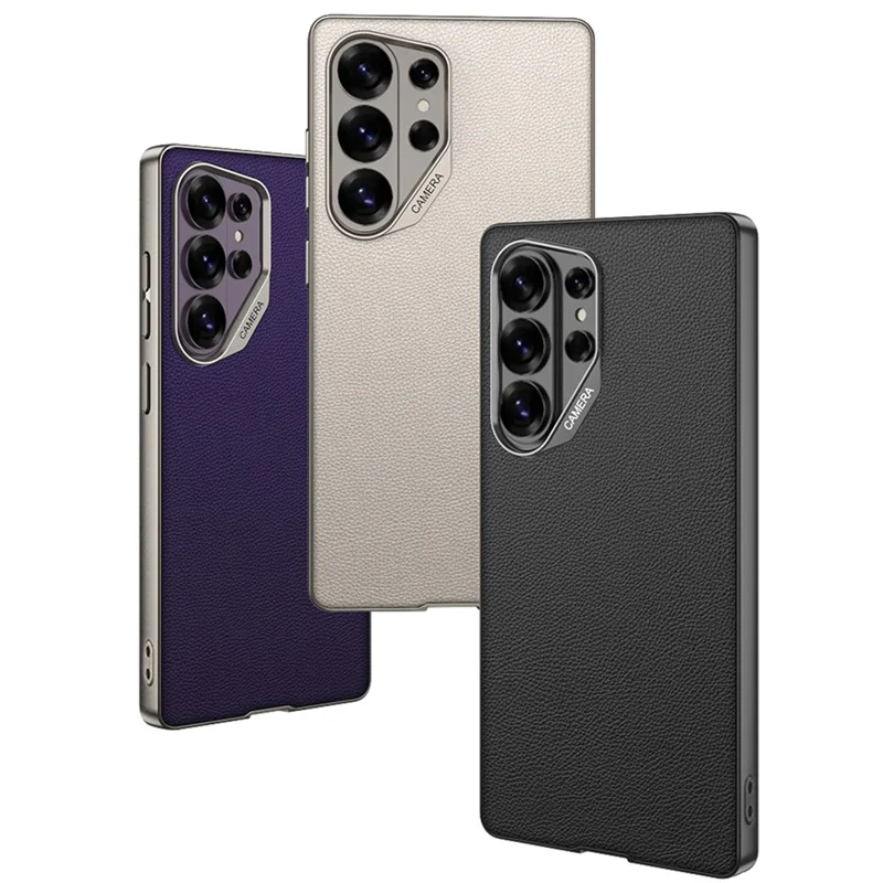 GKK Étui pour Samsung Galaxy S26 Ultra Étui arrière hybride en cuir PU Toucher peau - Noir