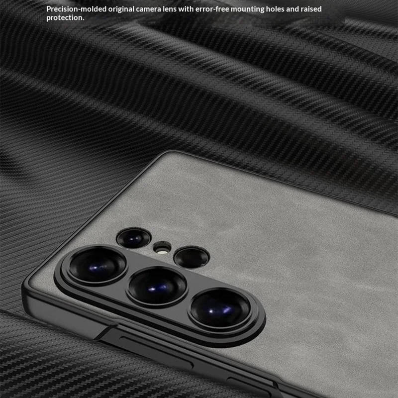 GKK Étui pour Samsung Galaxy S26 Ultra en Cuir PU Mat avec Revêtement en PC et Support Intégré Caché - Noir