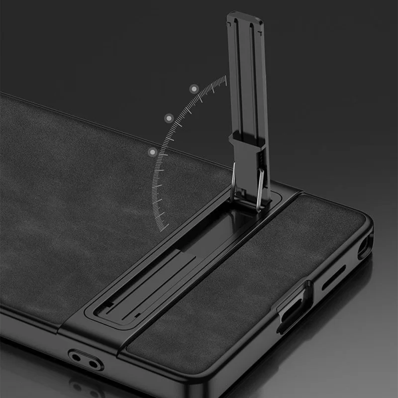 GKK Étui pour Samsung Galaxy S26 Ultra en Cuir PU Mat avec Revêtement en PC et Support Intégré Caché - Noir