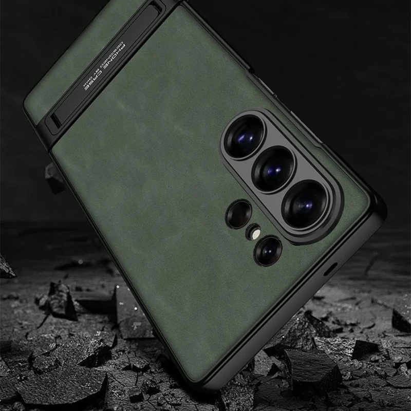 GKK Étui pour Samsung Galaxy S26 Ultra en Cuir PU Mat avec Revêtement en PC et Support Intégré Caché - Noir