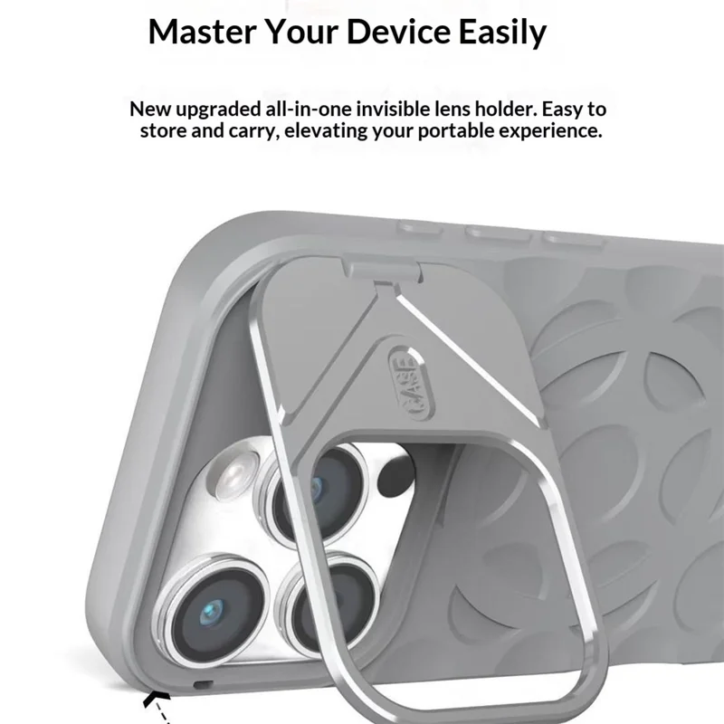 Achat en gros pour coque iPhone 16 Pro Max, housse en TPU + PC avec support intégré pliable et objectif compatible MagSafe - Gris