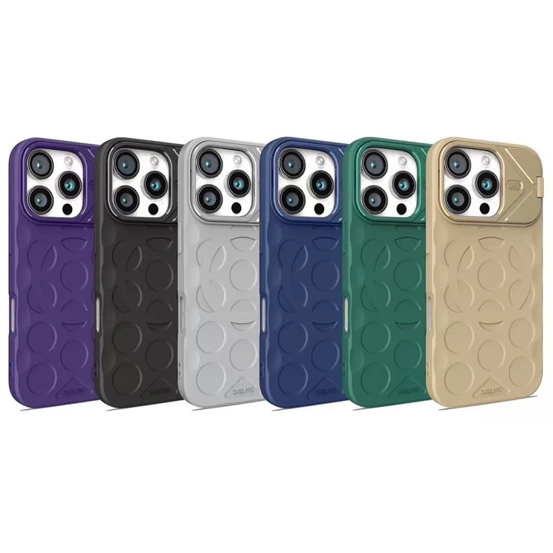 Achat en gros pour coque iPhone 16 Pro Max, housse en TPU + PC avec support intégré pliable et objectif compatible MagSafe - Gris