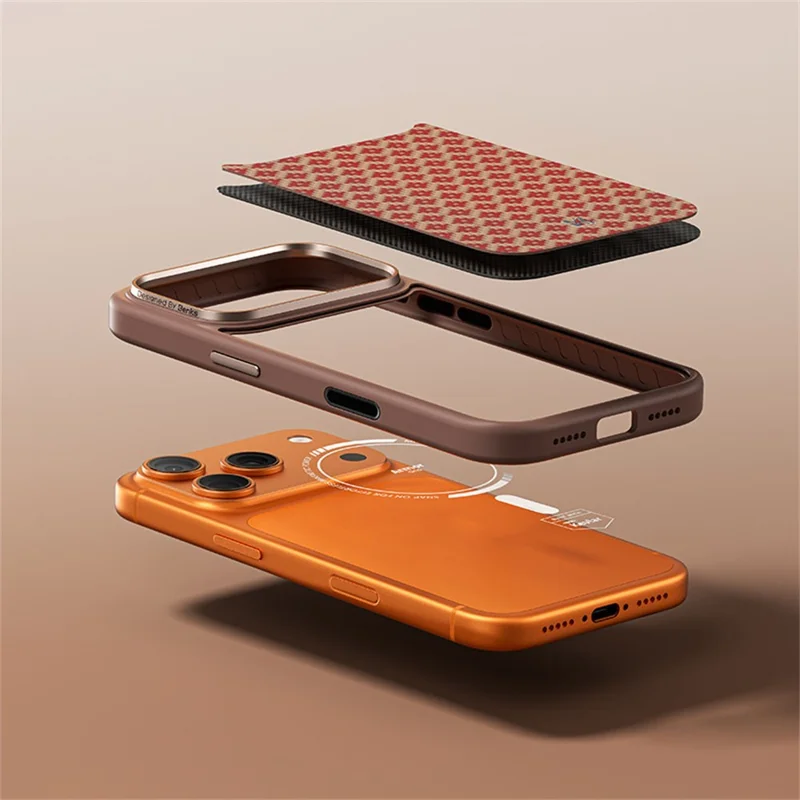 BENKS Y3 For iPhone 17 Pro Max Case Kevlar Aramid Fiber Woven Texture Phone Cover Compatible with MagSafe - Orange