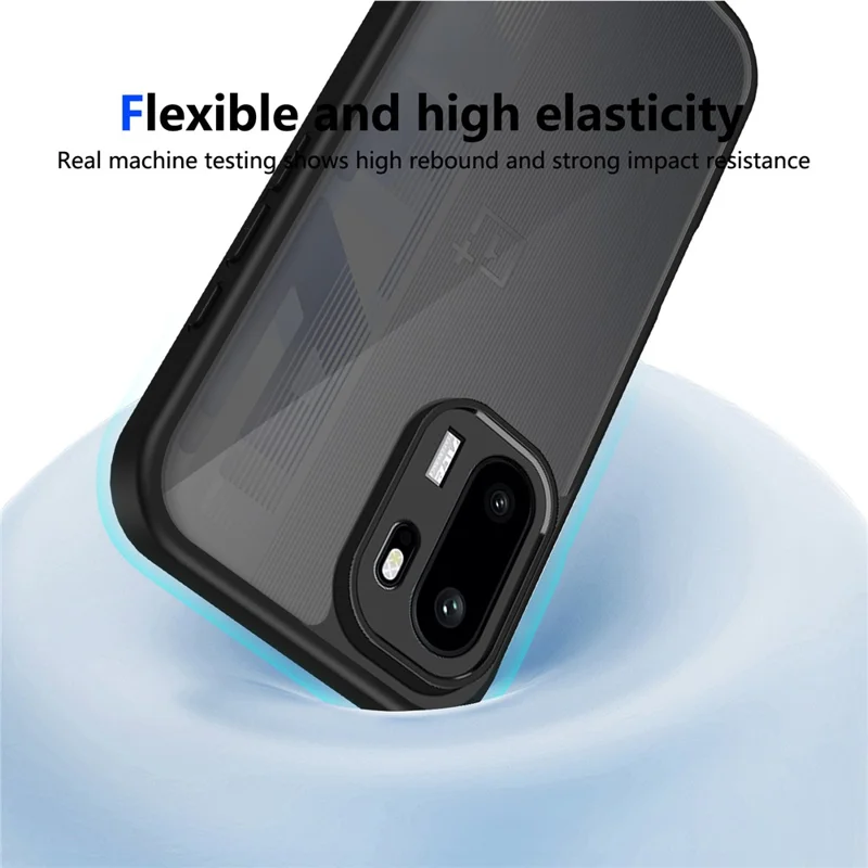 Capa para OnePlus 15R 5G / Ace 6 5G / Ace 6T 5G Skin Touch Matte PC + TPU Anti-queda - Preto Transparente