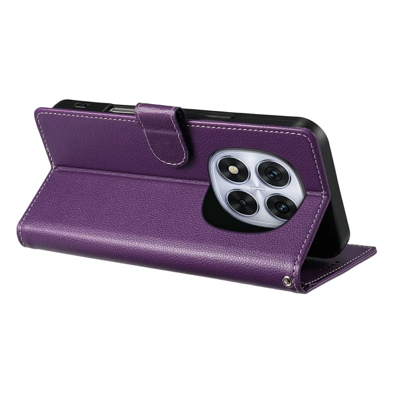 Étui pour Xiaomi Redmi Note 15 Pro 4G (Global) - Fermeture magnétique, texture cuir synthétique effet crocodile, housse portefeuille avec dragonne - Violet