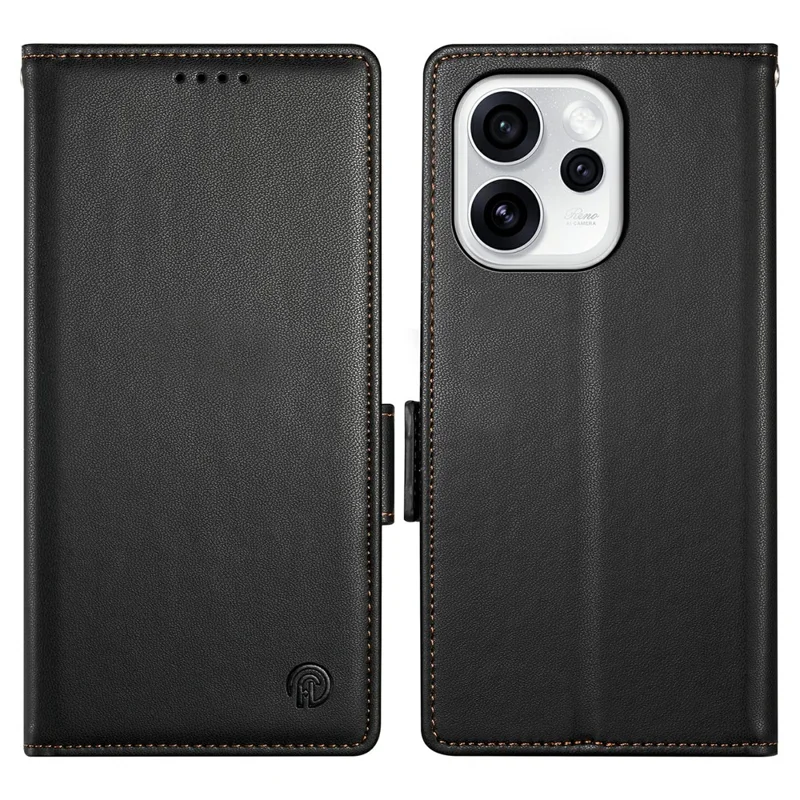 For Oppo Reno15 Pro Max 5G (Global) / Reno15 Pro 5G (China) Stand Case PU Leather Wallet Phone Cover - Black