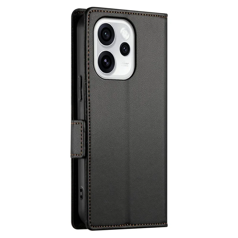 For Oppo Reno15 Pro Max 5G (Global) / Reno15 Pro 5G (China) Stand Case PU Leather Wallet Phone Cover - Black