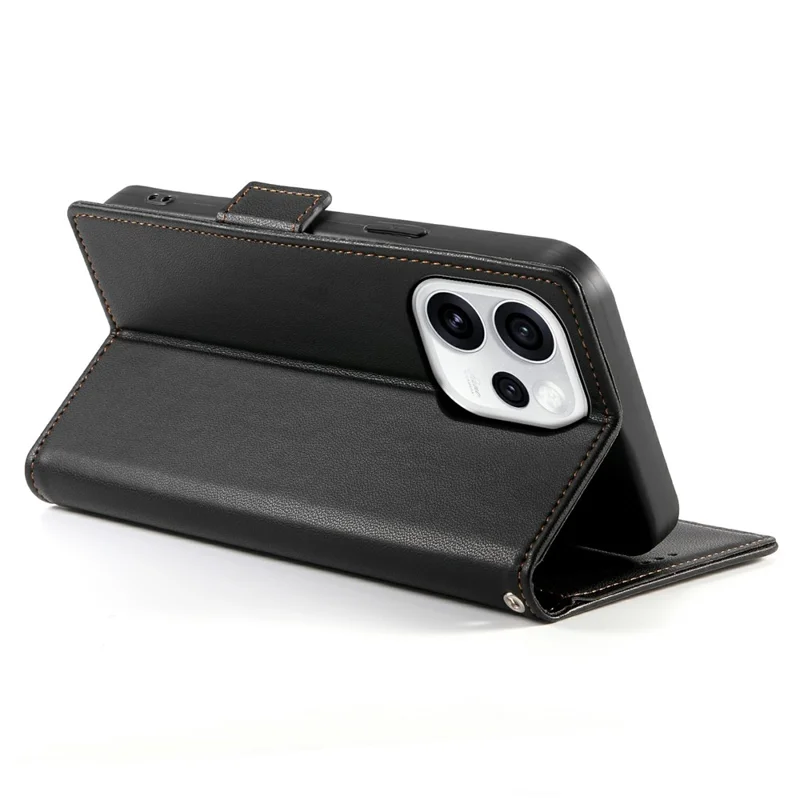 For Oppo Reno15 Pro Max 5G (Global) / Reno15 Pro 5G (China) Stand Case PU Leather Wallet Phone Cover - Black