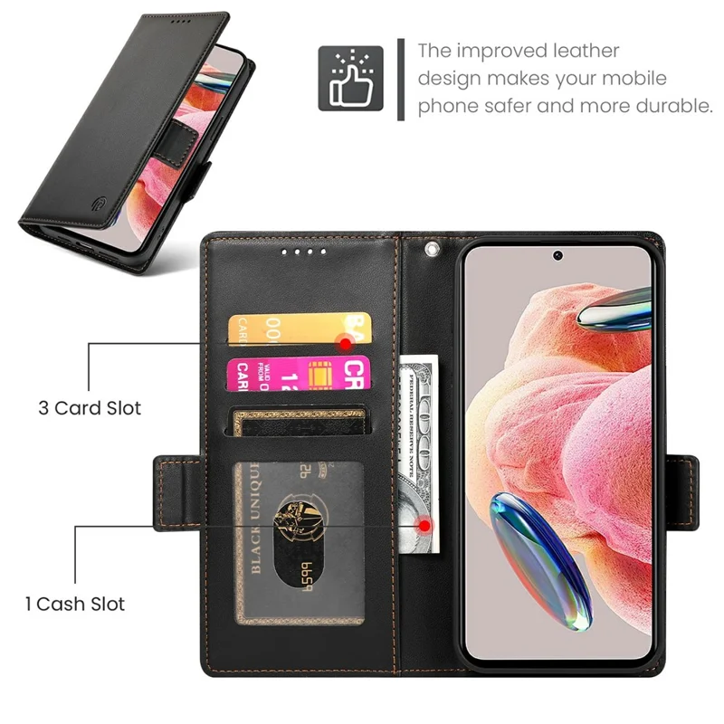 For Oppo Reno15 Pro Max 5G (Global) / Reno15 Pro 5G (China) Stand Case PU Leather Wallet Phone Cover - Black
