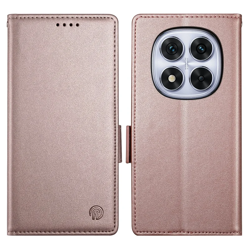 Coque support pour Xiaomi Redmi Note 15 Pro 4G (Global), étui portefeuille en cuir PU, couleur or rose