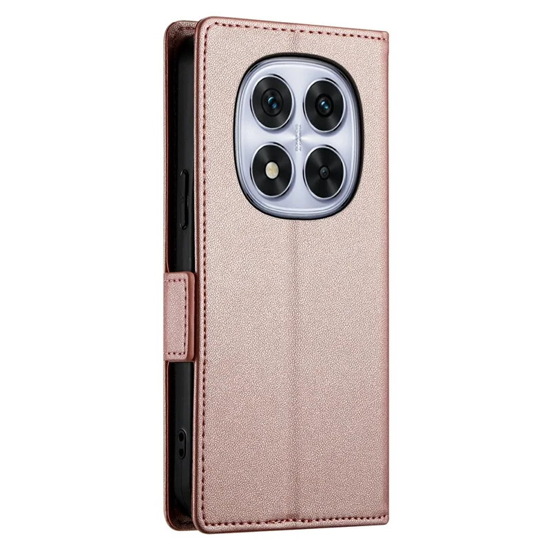 Coque support pour Xiaomi Redmi Note 15 Pro 4G (Global), étui portefeuille en cuir PU, couleur or rose