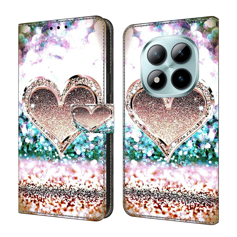 For Xiaomi Redmi Note 15 Pro+ 5G (Global) Case 3D Pattern PU Leather Wallet Phone Cover with Stand - Pink Diamond Heart