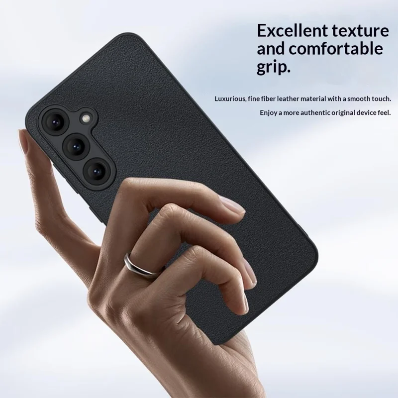 For Samsung Galaxy S26 Case PU Leather Coated PC + TPU Anti-Drop Phone Cover - Orange