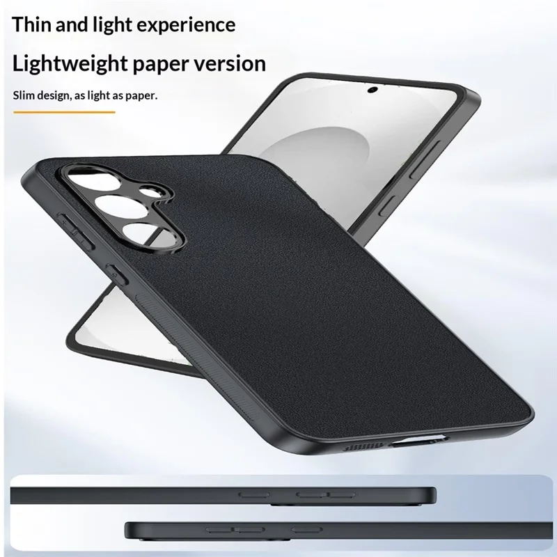 For Samsung Galaxy S26 Case PU Leather Coated PC + TPU Anti-Drop Phone Cover - Orange