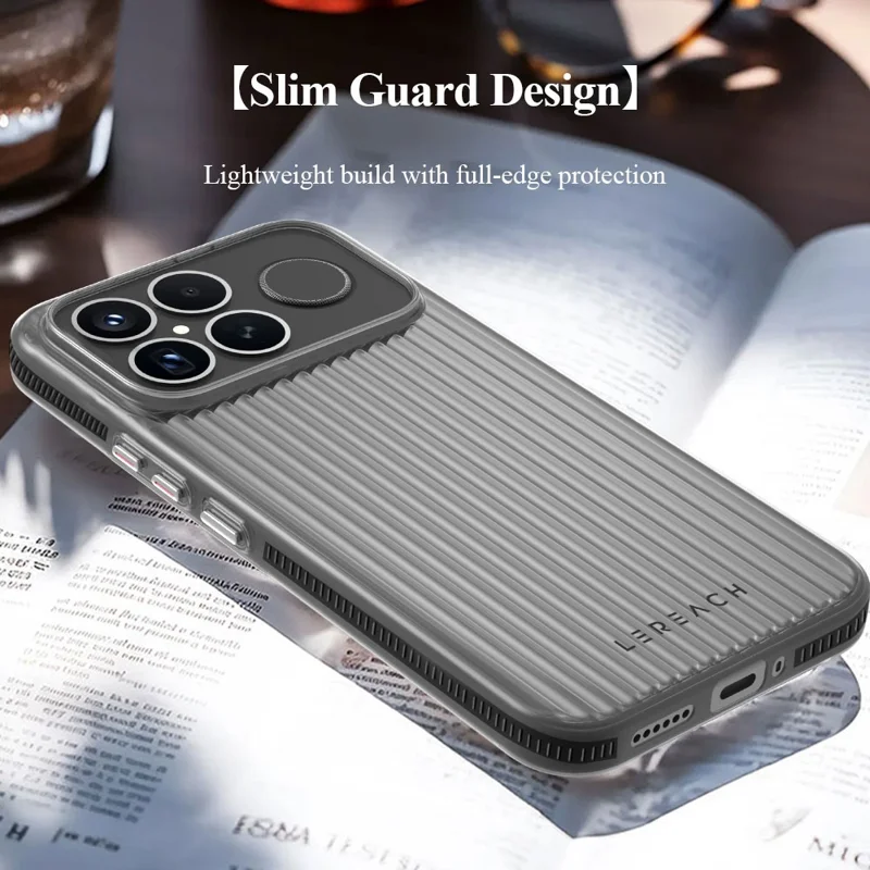 LEREACH TOC Series for Xiaomi Poco F8 Ultra / Redmi K90 Pro Max 5G Case Flowing Grid PC Phone Cover - Black