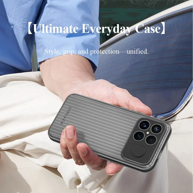 LEREACH TOC Series for Xiaomi Poco F8 Ultra / Redmi K90 Pro Max 5G Case Flowing Grid PC Phone Cover - Black