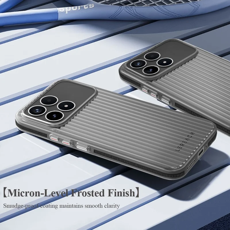 LEREACH TOC Series for Xiaomi Poco F8 Pro / Redmi K90 5G Case Flowing Grid PC Phone Cover - Black