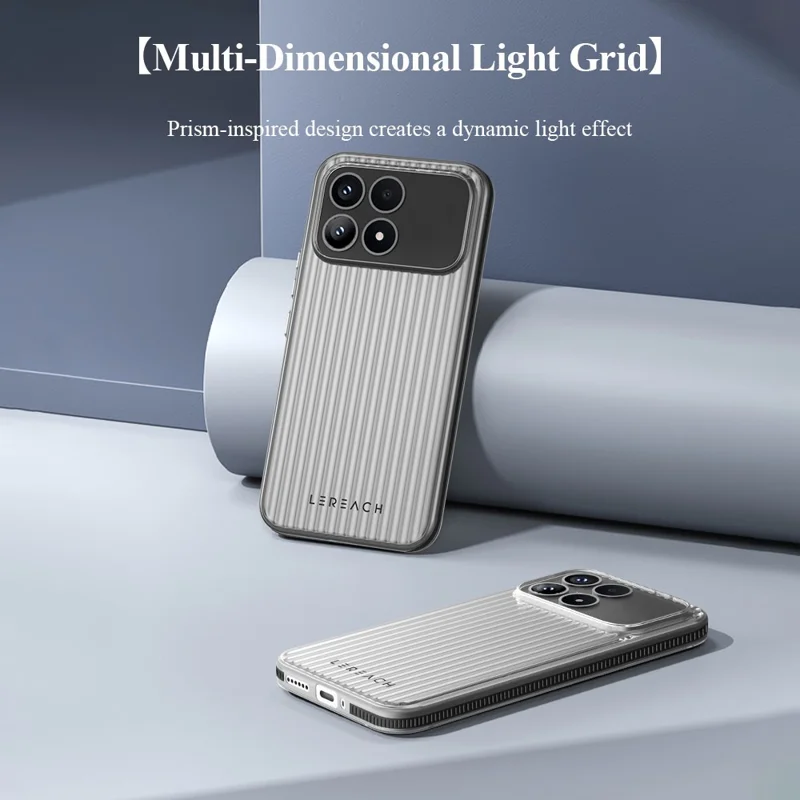 LEREACH TOC Series for Xiaomi Poco F8 Pro / Redmi K90 5G Case Flowing Grid PC Phone Cover - Black